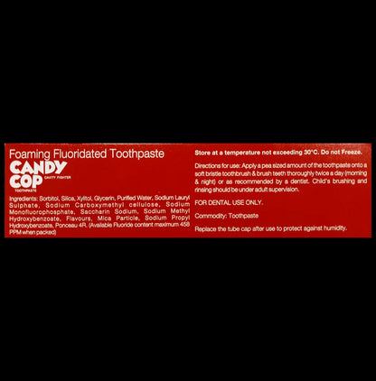 Candy Cop Foaming Fluoridated Toothpaste Bubblegum with Paediatric Toothbrush Inside Free