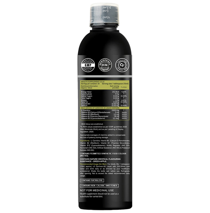 Carbamide Forte L-Carnitine 3300mg Liquid Green Apple