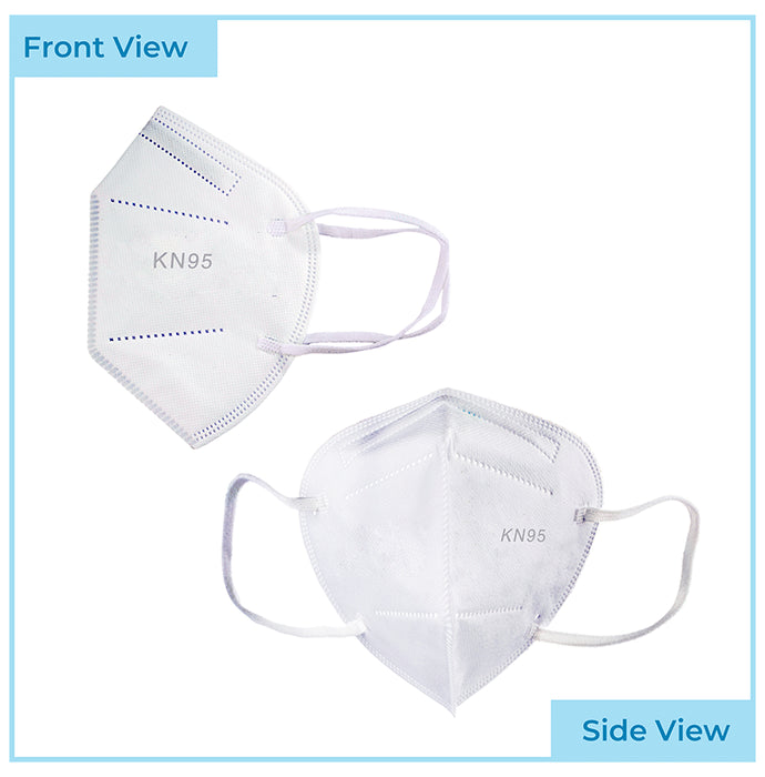 Care View Medohealthy KN95 Disposable Protective Face Mask with Head Mask Extender and Five Layer Protection White