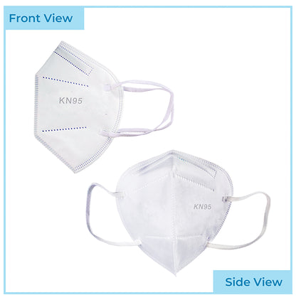 Care View Medohealthy KN95 Disposable Protective Face Mask with Head Mask Extender and Five Layer Protection White