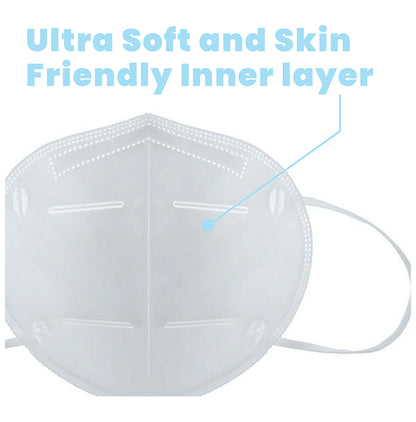 Care View Medohealthy KN95 Disposable Protective Face Mask with Head Mask Extender and Five Layer Protection White