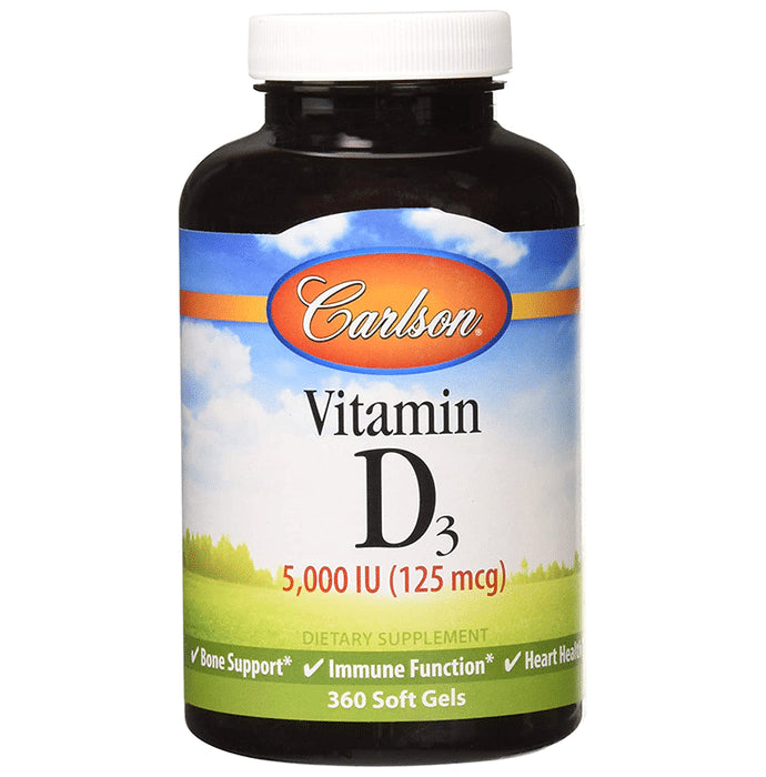 Carlson Vitamin D3 5000IU (125mcg) Softgel - Classic Derma