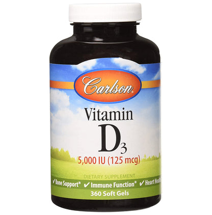 Carlson Vitamin D3 5000IU (125mcg) Softgel - Classic Derma