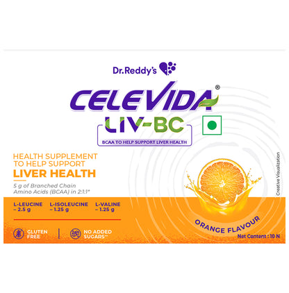 Celevida LIV-BC Sachet (7.5gm Each) Orange Sugar Free & Gluten Free - Classic Derma