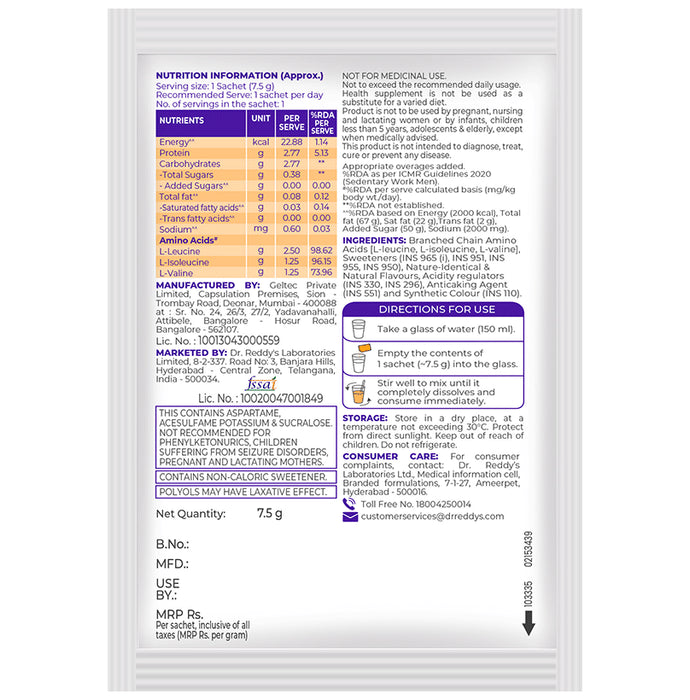 Celevida LIV BC Sachet (7.5gm Each) Orange Sugar Free & Gluten Free