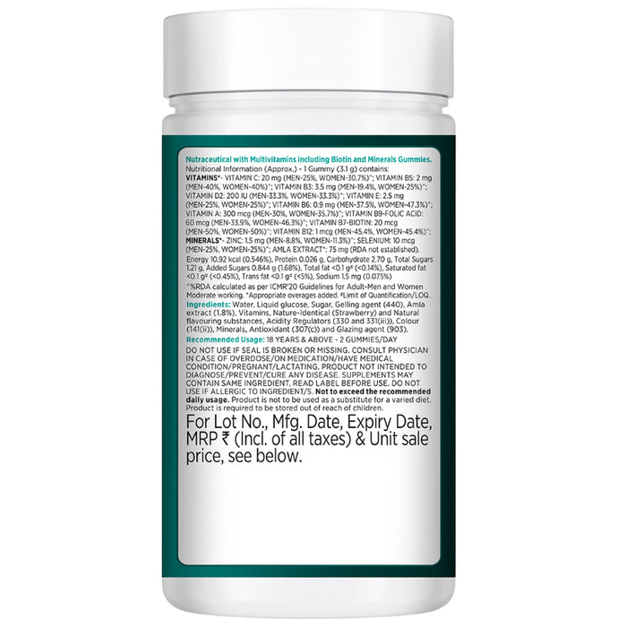 Centrum Healthy Hair Biotin+ with Biotin Vitamins & Minerals Gummy Strawberry