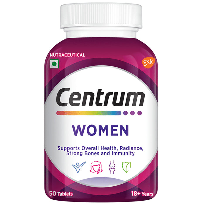 Centrum Women Vegetarian Tablets for Muscles, Heart, & Immunity | World's No.1 Multivitamin & Multimineral - Classic Derma