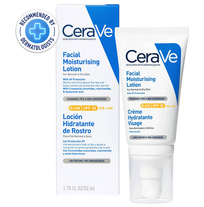 CeraVe AM Facial Moisturising Lotion for Normal to Dry Skin SPF 30