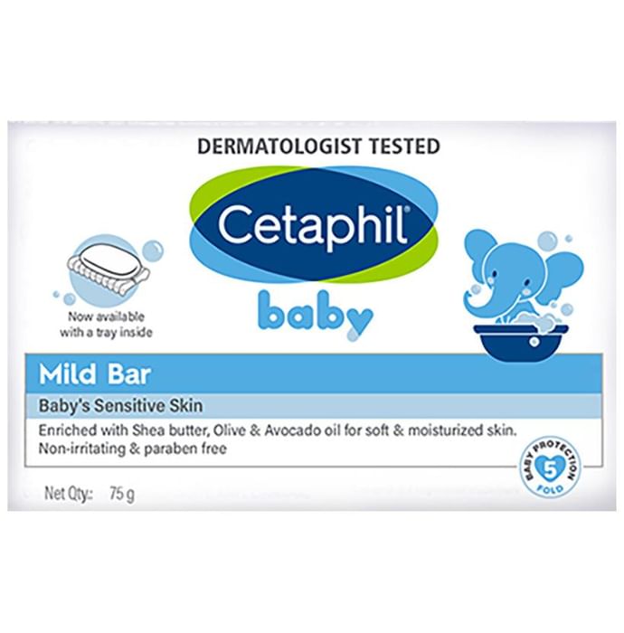 Cetaphil Baby Mild Bar with Shea Butter | Moisturises the Skin | Paraben-Free - Classic Derma