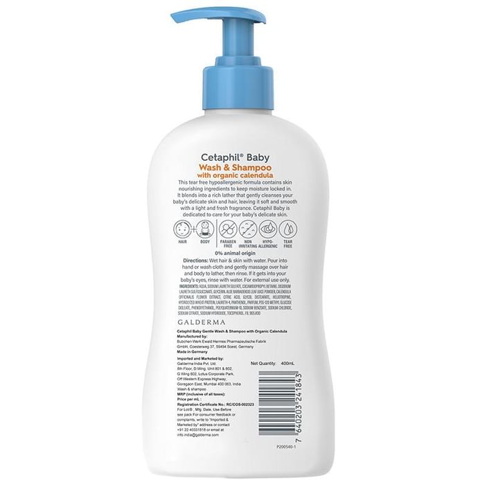 Cetaphil Baby Wash & Shampoo with Organic Calendula & Aloe Vera