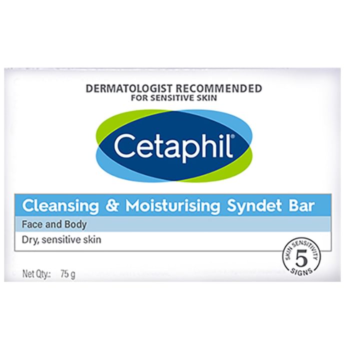 Cetaphil Cleansing & Moisturising Syndet Bar | For Dry & Sensitive Skin - Classic Derma