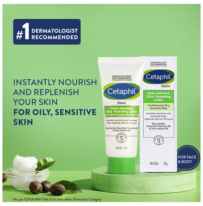 Cetaphil DAM Daily Advance Ultra Hydrating Lotion | For Continuously Dry, Sensitive Skin