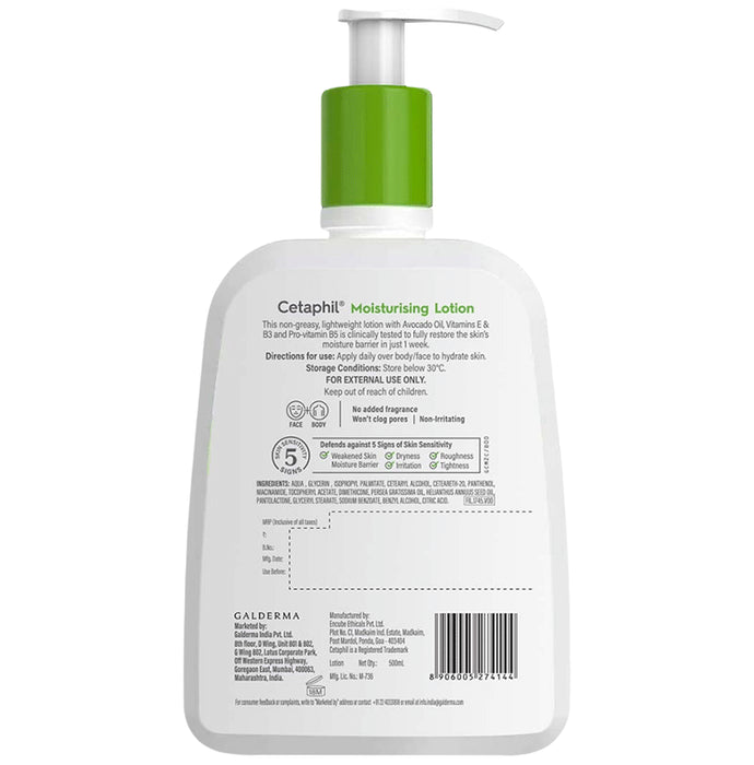 Cetaphil Moisturising Lotion with Avocado Oil, Vitamin E, B3 & B5 | For Normal to Combination, Sensitive Skin