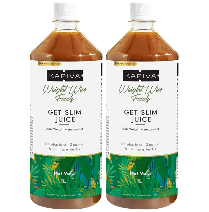 Kapiva Get Slim Juice | Healthy Weight Management | 12 Ayurvedic Herbs (1ltr Each) - Classic Derma