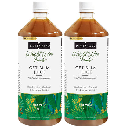 Kapiva Get Slim Juice | Healthy Weight Management | 12 Ayurvedic Herbs (1ltr Each) - Classic Derma