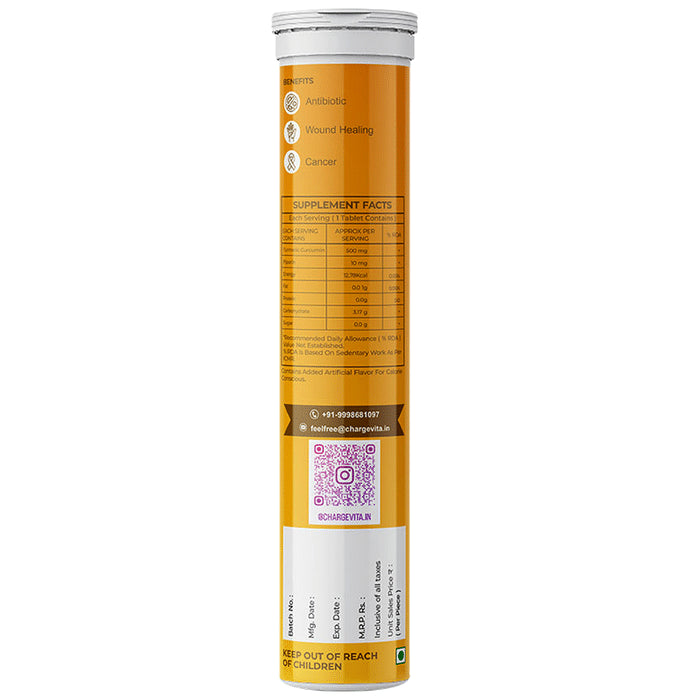 Charge Vita Turmeric Curcumin Effervescent Tablet Sugar Free