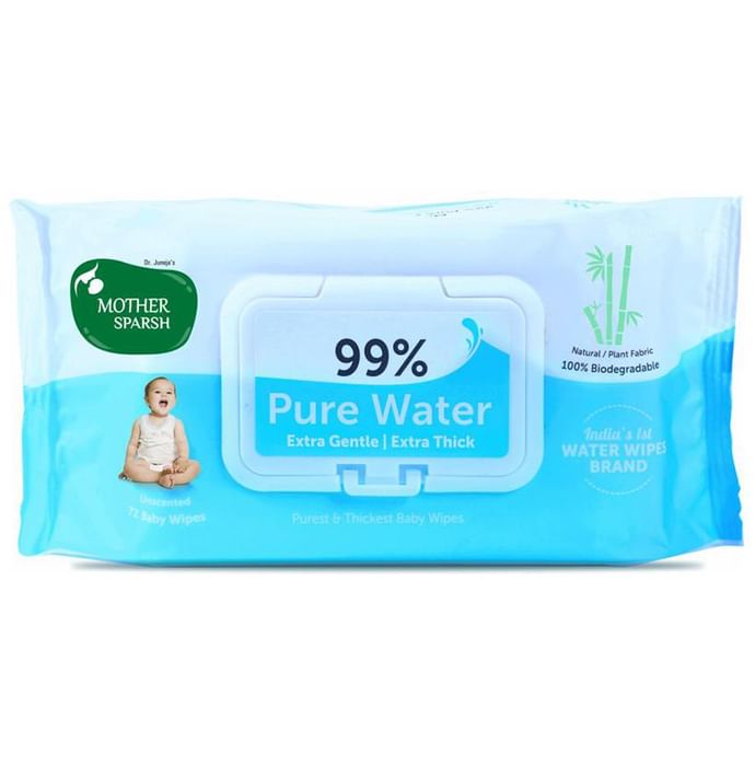 Mother Sparsh 99% Pure Water Wipes (72 Each) - Classic Derma