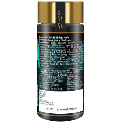 Kapiva Shilajit Gold Capsules with Safed Musli, Gokshura & Ashwagandha | For Stamina & Energy