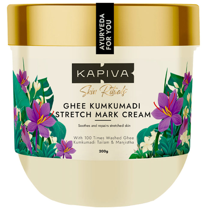 Kapiva Skin Rituals Ghee Kumkumadi Stretch Mark Cream | Reduce & Prevent Stretch Marks Cream - Classic Derma