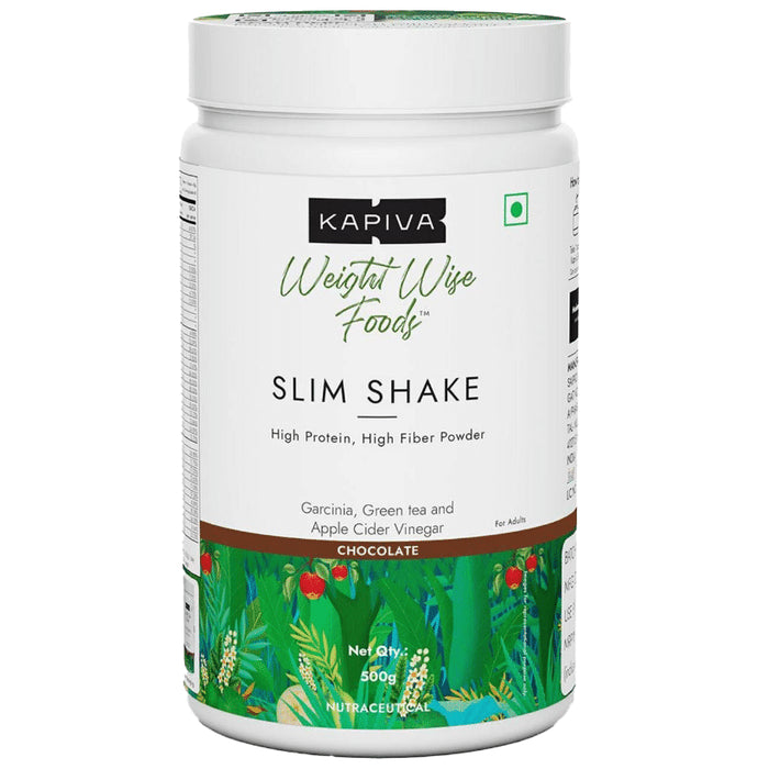 Kapiva Weight Wise Foods Slim Shake Weight Control with High Protein & High Fibre | Flavour Chocolate - Classic Derma