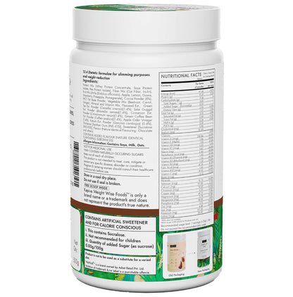 Kapiva Weight Wise Foods Slim Shake Weight Control with High Protein & High Fibre | Flavour Chocolate