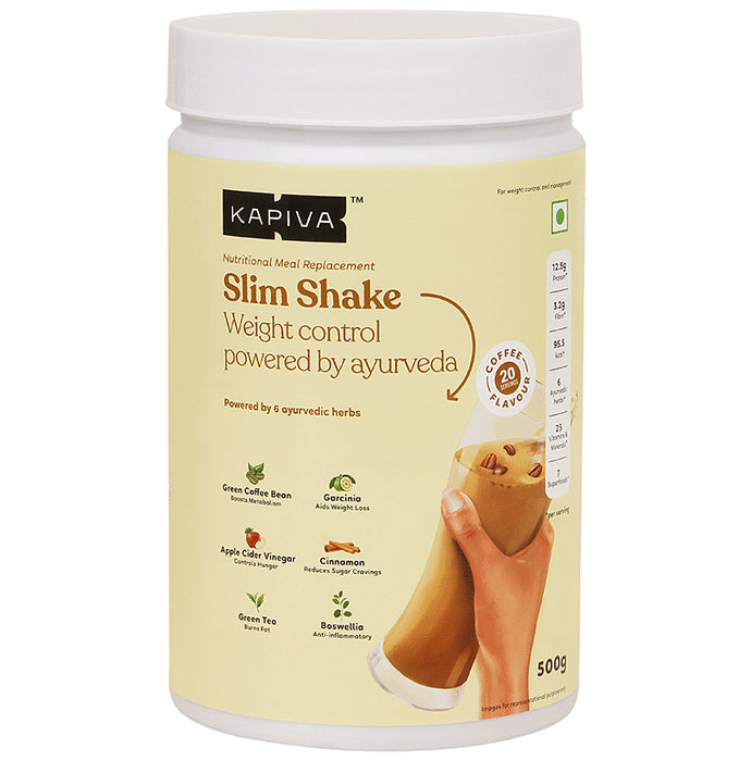 Kapiva Weight Wise Foods Slim Shake Weight Control with High Protein & High Fibre | Flavour Coffee - Classic Derma