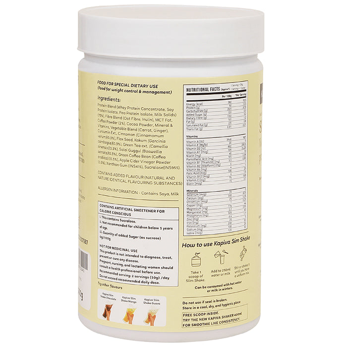 Kapiva Weight Wise Foods Slim Shake Weight Control with High Protein & High Fibre | Flavour Coffee