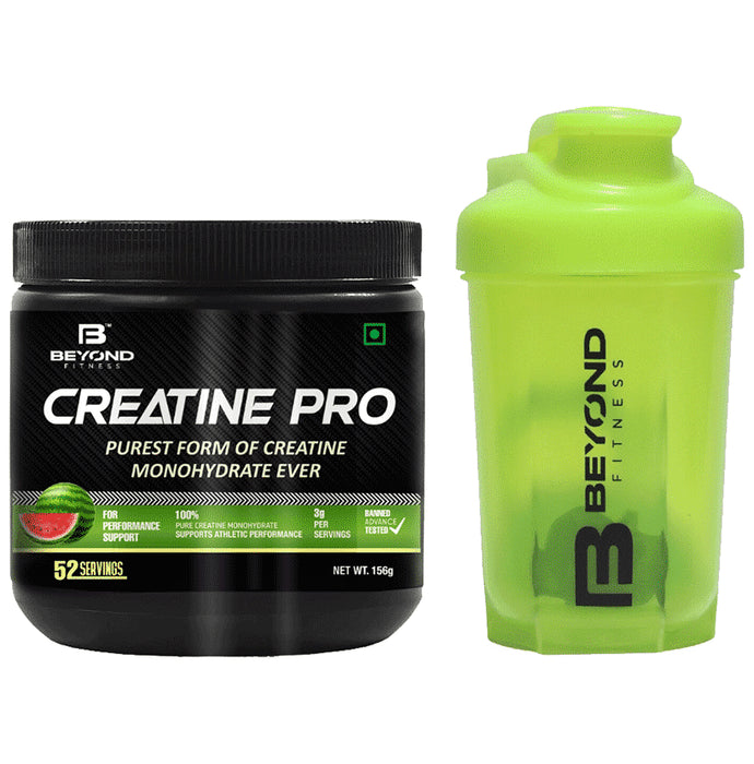 Beyond Fitness Combo Pack of Creatine Pro 156gm with Shaker Bottle 400ml - Classic Derma