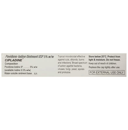 Cipladine Water Soluble Microbicidal Povidone lodine Ointment