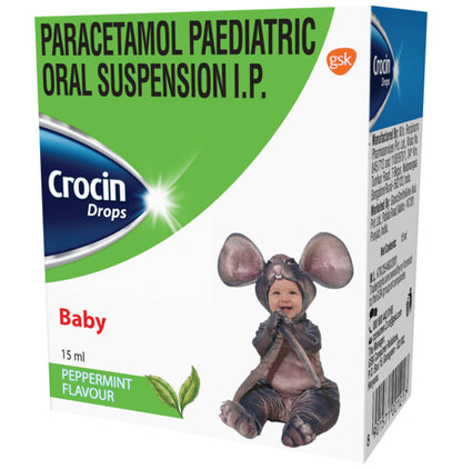 Crocin Baby Paracetamol Paediatric Drops | Flavour Peppermint - Classic Derma