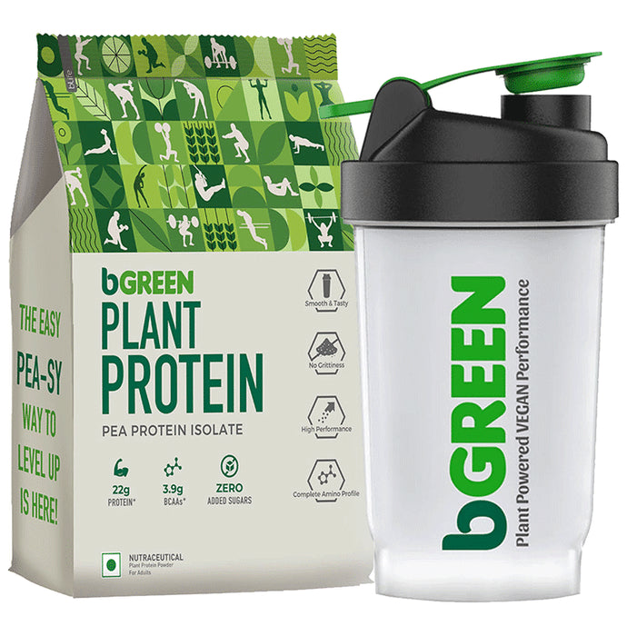 bGreen Plant Protein | For Muscle Gain, Immunity & Recovery | Rich Chocolate with Shaker Free - Classic Derma