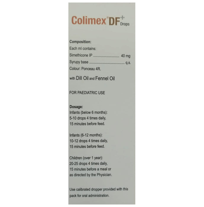 Colimex DF Plus Oral Drops | For Infant Colic, Griping Pain & Flatulence Relief