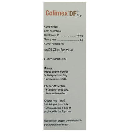 Colimex DF Plus Oral Drops | For Infant Colic, Griping Pain & Flatulence Relief
