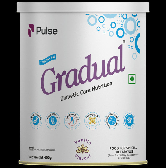 Pulse Gradual Diabetic Care Nutrition Powder Vanilla - Classic Derma