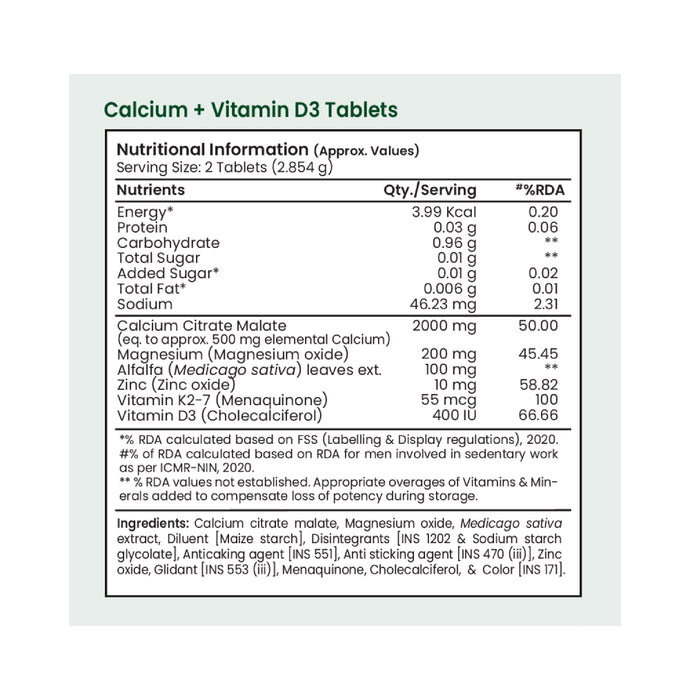 Combo Pack of Tata 1mg Calcium + Vitamin D3 Advanced Tablets & Probiotics 30 Billion CFUs+ Capsule (60 Each)
