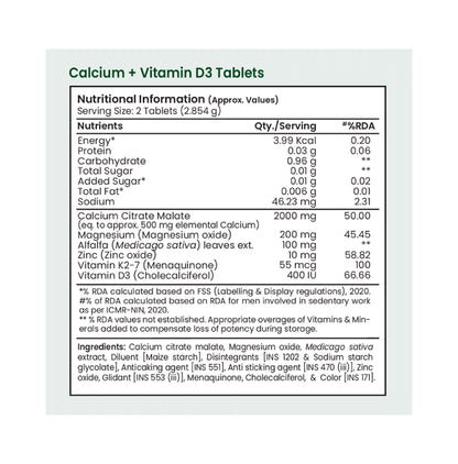 Combo Pack of Tata 1mg Calcium + Vitamin D3 Advanced Tablets & Probiotics 30 Billion CFUs+ Capsule (60 Each)