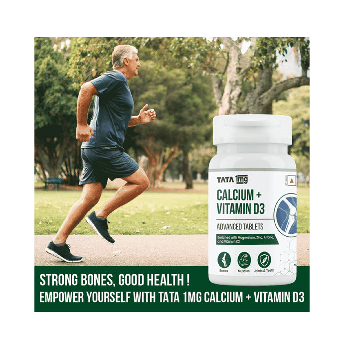 Combo Pack of Tata 1mg Calcium + Vitamin D3 Advanced Tablets & Probiotics 30 Billion CFUs+ Capsule (60 Each)