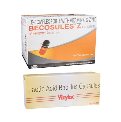 Combo Pack of Vizylac Capsule (15) & Becosules Z Capsule (20) - Classic Derma