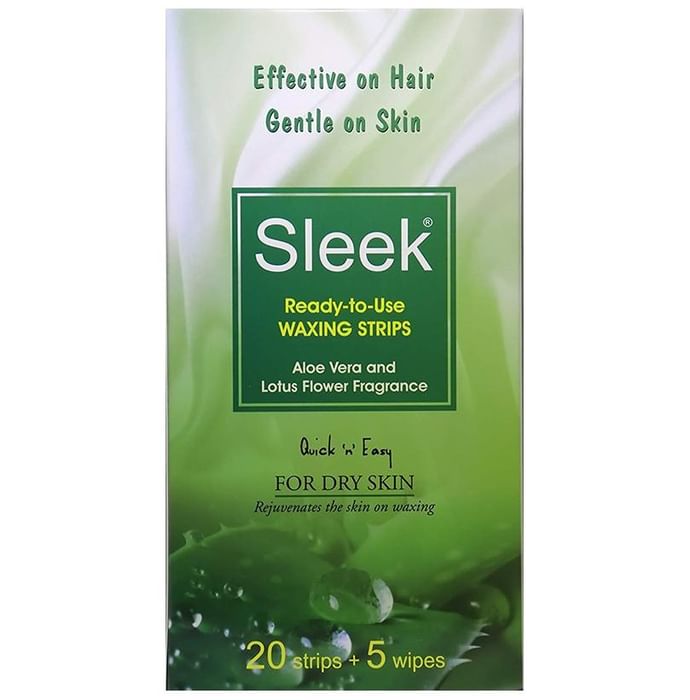 Sleek Ready-To-Use Waxing Strips( 20 Strips & 5 Wipes) Dry Skin - Classic Derma