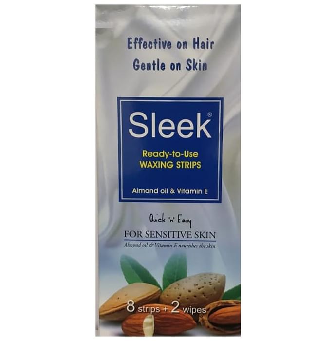Sleek Ready-To-Use Waxing Strips (8 Strips & 2 Wipes) Sensitive Skin - Classic Derma