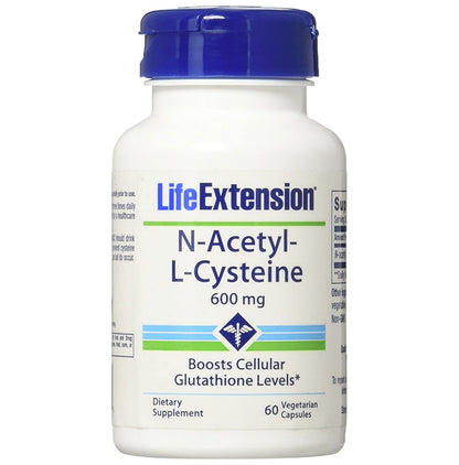 Life Extension N-Acetyl-L-Cysteine 600mg Vegetarian Capsule - Classic Derma