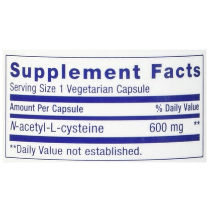 Life Extension N-Acetyl-L-Cysteine 600mg Vegetarian Capsule