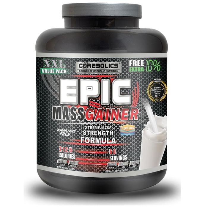 Corebolics Epic Mass Gainer Chocolate Milkshake - Classic Derma