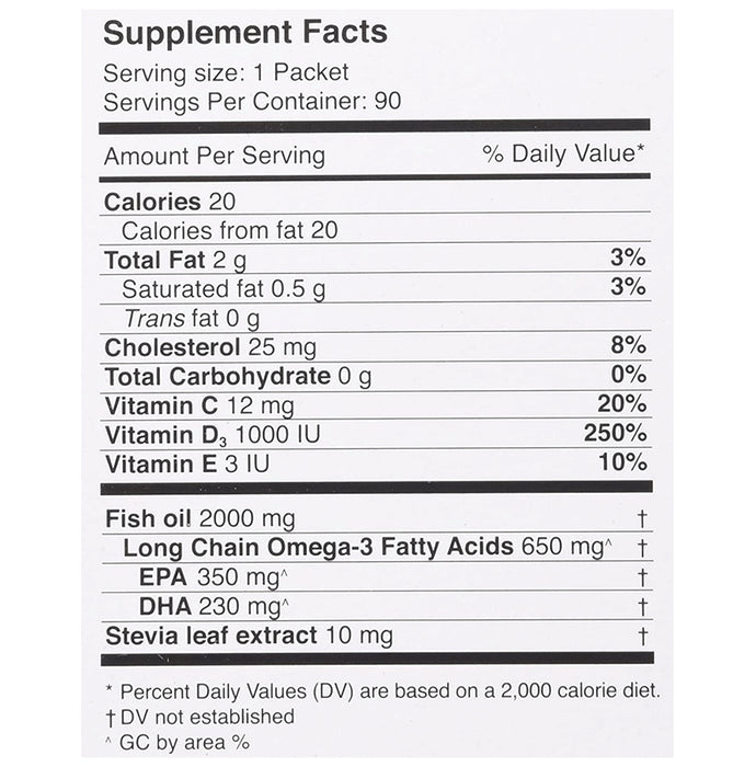 Coromega Omega 3 Tropical Squeeze +D (2.5gm Each)