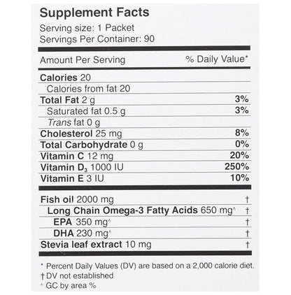 Coromega Omega 3 Tropical Squeeze +D (2.5gm Each)