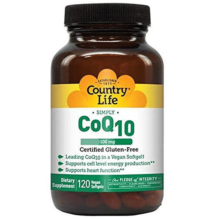 Country Life Simply CoQ10 100mg Vegan Softgels - Classic Derma