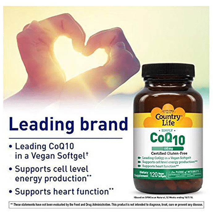 Country Life Simply CoQ10 100mg Vegan Softgels