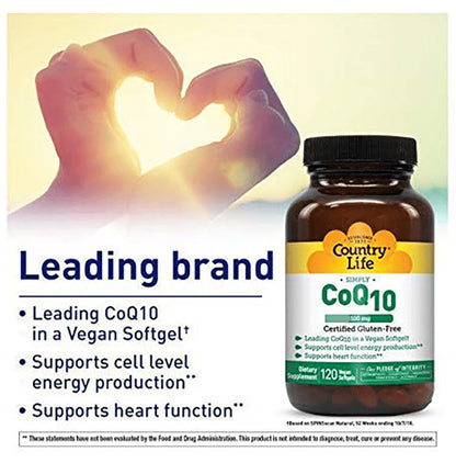 Country Life Simply CoQ10 100mg Vegan Softgels
