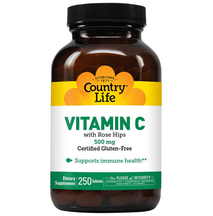 Country Life Vitamin C With Rose Hips 500mg Tablet - Classic Derma