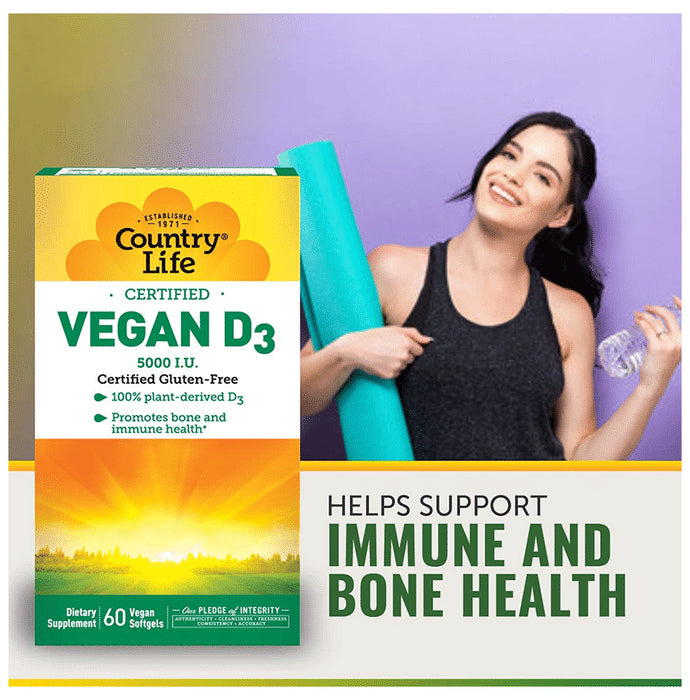 Country Life Vitamin D3 5000IU Vegan Softgel